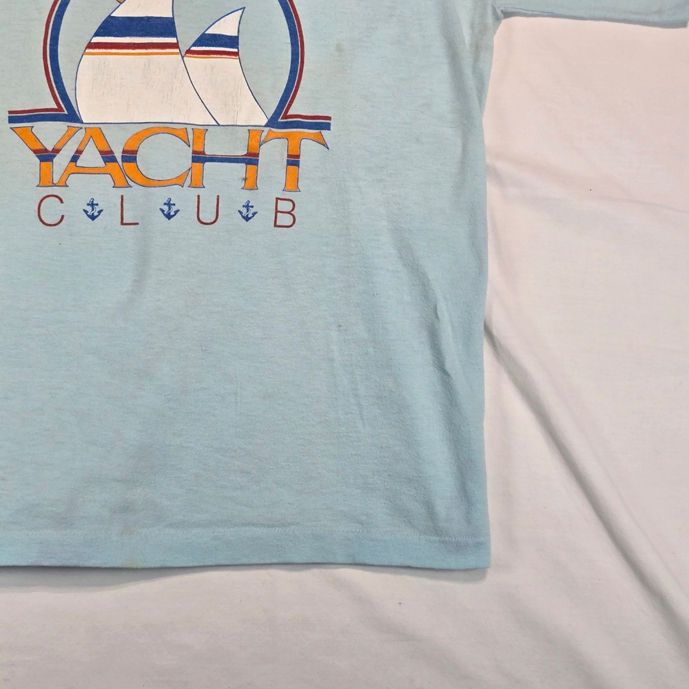Vintage Super Shirts Oregon Yacht Club T-Shirt Mens Medium Blue Made in USA 80s - Picture 9 of 16